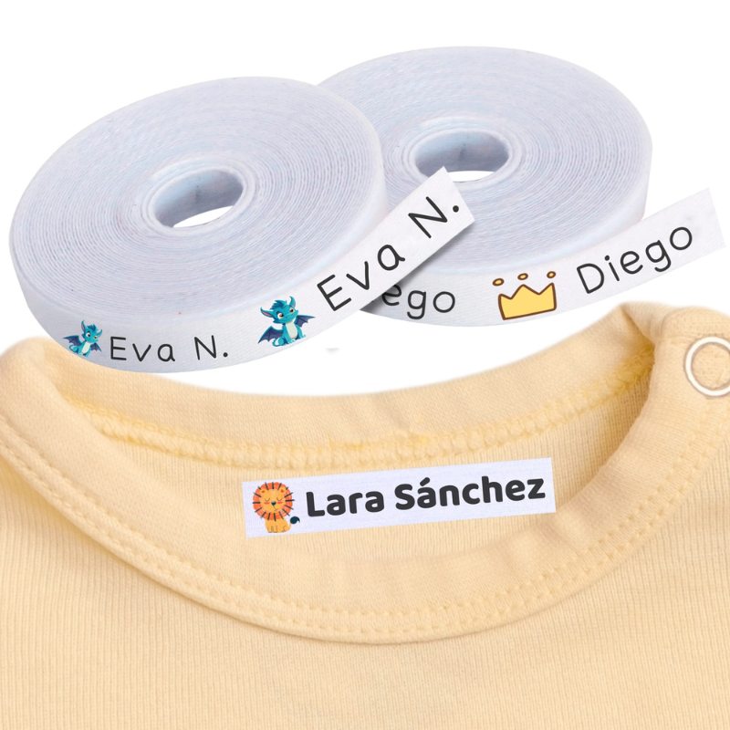 Etiquetas termoadhesivas personalizadas con nombre para ropa infantil