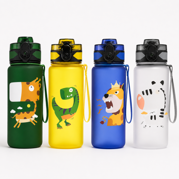 Botella Infantil de Tritan 500 ml Antigoteo para Colegio y Guardería